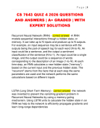 CS 7643 QUIZ 4 2026 QUESTIONS  AND ANSWERS | A+ GRADED | WITH  EXPERT SOLUTIONS