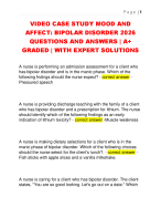 VIDEO CASE STUDY MOOD AND  AFFECT: BIPOLAR DISORDER 2026  QUESTIONS AND ANSWERS | A+  GRADED