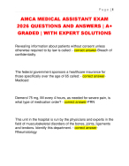 AMCA MEDICAL ASSISTANT EXAM  2026 QUESTIONS AND ANSWERS | A+  GRADED | WITH EXPERT SOLUTIONS
