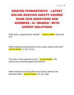 BOATUS FOUNDATION'S – LATEST  ONLINE BOATING SAFETY COURSE  EXAM 2026 QUESTIONS AND  ANSWERS | A+