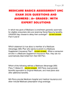 MEDICARE BASICS ASSESSMENT UHC  EXAM 2026 QUESTIONS AND  ANSWERS