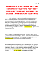SEJPME MOD 2- NATIONAL MILITARY  COMMAND STRUCTURE POST TEST  2026 QUESTIONS AND ANSWERS