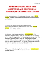 NFHS WRESTLING EXAM 2026  QUESTIONS AND ANSWERS | A+  GRADED | WITH EXPERT SOLUTIONS