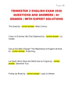 TRIMESTER 2 ENGLISH EXAM 2026  QUESTIONS AND ANSWERS | A+  GRADED | WITH EXPERT SOLUTIONS
