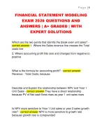 FINANCIAL STATEMENT MODELING  EXAM 2026 QUESTIONS AND  ANSWERS | A+ GRADED