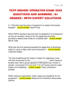 TCFP DRIVER/ OPERATOR EXAM 2026  QUESTIONS AND ANSWERS | A+  GRADED | WITH EXPERT SOLUTIONS