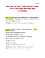 TCI (7TH EDITION) EXAM 2026 OFFICIAL QUESTIONS AND ANSWER KEY (UPDATED). - DocMerit