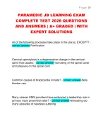 PARAMEDIC JB LEARNING EXAM  COMPLETE TEST 2026 QUESTIONS  AND ANSWERS | A+ GRADED