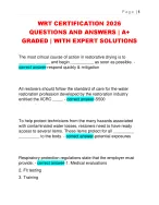 WRT CERTIFICATION 2026  QUESTIONS AND ANSWERS | A+  GRADED | WITH EXPERT SOLUTIONS