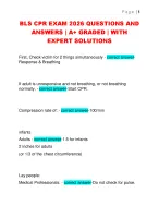 BLS CPR EXAM 2026 QUESTIONS AND  ANSWERS | A+ GRADED | WITH  EXPERT SOLUTIONS