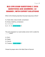BLS CPR EXAM QUESTIONS 2 2026  QUESTIONS AND ANSWERS | A+  GRADED | WITH EXPERT SOLUTIONS
