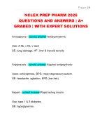 NCLEX PREP PHARM 2026  QUESTIONS AND ANSWERS | A+  GRADED | WITH EXPERT SOLUTIONS