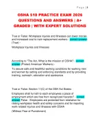 OSHA 510 PRACTICE EXAM 2026  QUESTIONS AND ANSWERS | A+  GRADED | WITH EXPERT SOLUTIONS