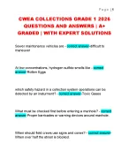 CWEA COLLECTIONS GRADE 1 2026  QUESTIONS AND ANSWERS | A+  GRADED | WITH EXPERT SOLUTIONS