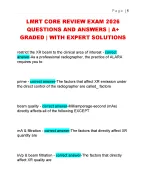LMRT CORE REVIEW EXAM 2026  QUESTIONS AND ANSWERS | A+  GRADED | WITH EXPERT SOLUTIONS