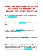 LMRT CORE ASSESSMENT EXAM 2026  QUESTIONS AND ANSWERS | A+  GRADED | WITH EXPERT SOLUTIONS