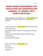 NREMT AIRWAY MANAGEMENT AND  VENTILATION 2026 QUESTIONS AND  ANSWERS | A+ GRADED