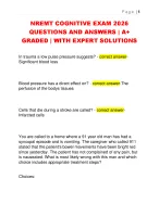 NREMT COGNITIVE EXAM 2026  QUESTIONS AND ANSWERS | A+  GRADED | WITH EXPERT SOLUTIONS