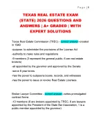 TEXAS REAL ESTATE EXAM  (STATE) 2026 QUESTIONS AND  ANSWERS | A+ GRADED | WITH  EXPERT SOLUTIONS
