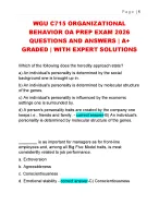 WGU C715 ORGANIZATIONAL  BEHAVIOR OA PREP EXAM 2026  QUESTIONS AND ANSWERS | A+  GRADED