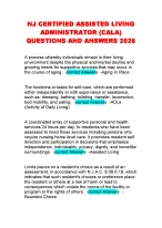 NJ CERTIFIED ASSISTED LIVING ADMINISTRATOR (CALA) QUESTIONS AND ANSWERS 2026