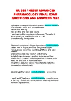 NR 565 / NR565 ADVANCED PHARMACOLOGY FINAL EXAM QUESTIONS AND ANSWERS 2026