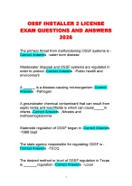 OSSF INSTALLER 2 LICENSE EXAM QUESTIONS AND ANSWERS 202
