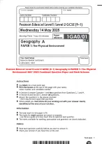 Pearson Edexcel Level1/Level 2 GCSE (9–1) Geography A PAPER 1: The Physical  Environment MAY 2025