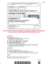 Pearson Edexcel Level1/Level 2 GCSE (9–1) Geography A PAPER 2: UK Geographical  Issues JUNE 2025
