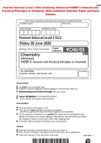 Pearson Edexcel Level 3 GCE Chemistry Advanced PAPER 3: