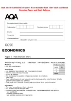 AQA GCSE ECONOMICS Paper 1 How Markets Work  MAY 2025 Combined  Question Paper and Mark Scheme