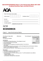AQA GCSE ECONOMICS Paper 2 How the Economy Works MAY 2025  Combined Question Paper and Mark Scheme