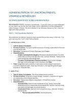 Human Nutrition 101: Macronutrients, Vitamins & Metabolism - Ultimate Exam Guide