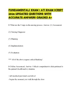 FUNDAMENTALS EXAM 1 ATI EXAM SCRIPT 2026 - DocMerit