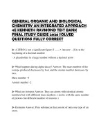 GENERAL ORGANIC AND BIOLOGICAL CHEMISTRY AN INTEGRATED APPROACH 4E KENNETH RAYMOND TEST BANK FINAL