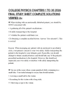 COLLEGE PHYSICS CHAPTERS 1 TO 30 2026 PREMIUM EXAM GUIDE FULL QUESTIONS SOLVED GRADED A+