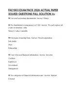 FAC1503 EXAM PACK 2026 ACTUAL PAPER SOLVED QUESTIONS FULL SOLUTION A+