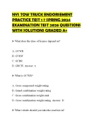 NYS TOW TRUCK ENDORSEMENT PRACTICE TEST 1 7 SPRING 2024 EXAMINATION ...