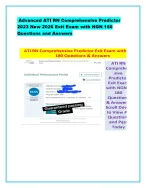 Advanced ATI RN Comprehensive Predictor  2023 New 2026 Exit Exam with NGN 180  Questions and Answer