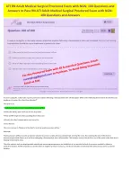 Actual ATI RN Adult Medical Surgical (Medsurg) 2026 Proctored Exam with NGN Latest 2026 Version with All 100 Screenshot Questions and 100% Correct Answers Guaranteed Pass First Attempt