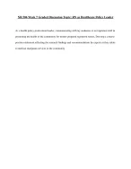Graded Discussion Topic: RN as Healthcare Policy Leader