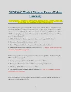 NRNP 6665 Week 8 Midterm Exam – Walden University COMPLETE EXAM QUESTIONS WITH ACCURATE SOLUTIONS
