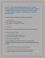 NR 565 – ADVANCED PHARMACOLOGY FINAL WEEK 5 EXAM | FREQUENTLY TESTED QUESTIONS WITH CORRECT ANSWERS