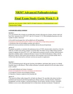 NR507 Final Exam Study Guide 2026/2027  NR 507 Weeks 5–8 Advanced Pathophysiology Questions and Ans