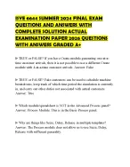 ISYE 6644 SUMMER 2024 FINAL EXAM QUESTIONS AND ANSWERS WITH COMPLETE SOLUTION ACTUAL EXAMINATION PA