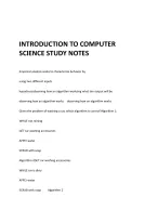 INTRODUCTION TO COMPUTER SCIENCE STUDY NOTES