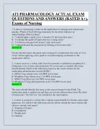 ATI PHARMACOLOGY ACTUAL EXAM QUESTIONS AND CORRECT ANSWERS (RATED A+)