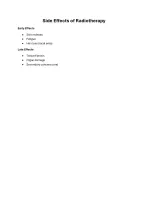 Side effects of radiotherapy quick revision