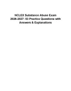 NCLEX Substance Abuse Exam 2026-2027: 53 Practice Questions with Answers & Explanations