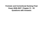 Forensic and Correctional Nursing Final Exam 2026-2027: Chapter 31 - 53 Questions with Answers
